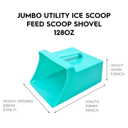 Jumbo Size Food Service Utility Ice Scoop Feed Scoop Shovel 128 Ounce (TURQUOISE GREEN) for Restaurant Bar Ingredient Grain Pet Animal Dry Food - color: TURQUOISE GREEN