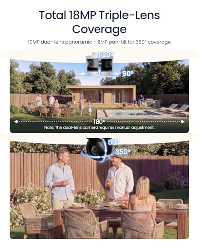 REOLINK OMVI 3i WiFi, 10MP+8MP 4K, Triple-Lens Outdoor Security Camera | 180° Panoramic + Pan-Tilt, SyncTrack&Auto Tracking, Dual-Band WiFi 6, Smart Detection, Local AI Video Search, No Monthly Fees