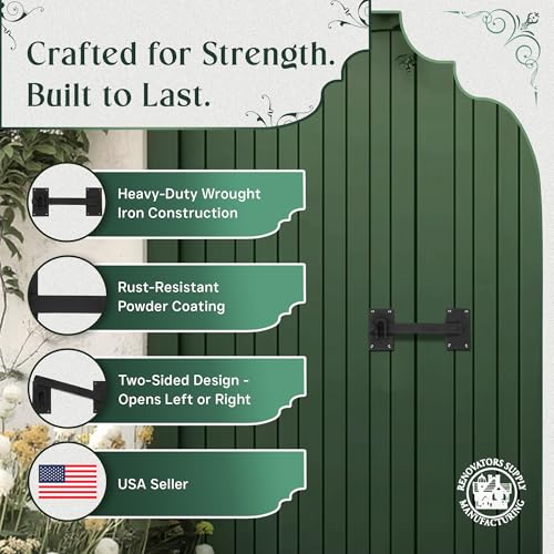 Black Iron Fence Gate Latch Lock, Colonial Style Door Hardware, 12 in, Pack of 4 - color: 12-inch Latch, size: Pack of 4