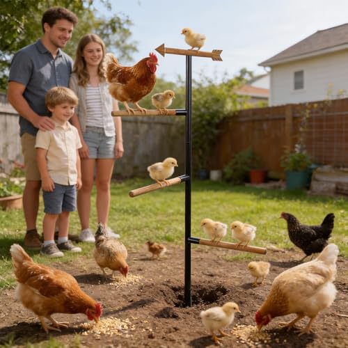 Yohsnor 58 Inch Chicken Perch - Sturdy and Stable Roosting Bars for Chickens, Multi-Functional Walk-in Run Toys, Safe, Durable Ideal for Poultry and Parrots