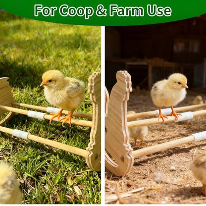 Chicken Perch for Coop Roosting Bar: Chick Toys Stand Pine Wood Rooster Perches for Brooder for Baby Chicks