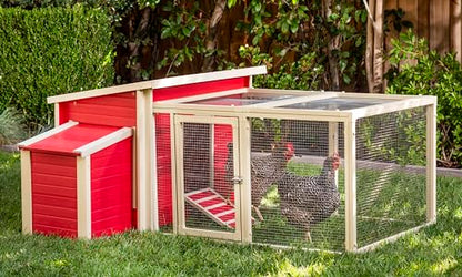 New Age Pet ecoFLEX Fontana Chicken Barn - color: Red, size: 52.4"L x 29.4"W x 29.1"H
