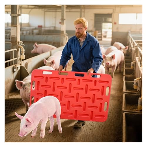 JYHHCYS Portable Animal Guide Panel, Thickened Livestock Management Panel with Handle, Safety Hog Panels with Groove Design Reduces Impact, Livestock Barrier to Guide Animals(30.3x18.5 in) - size: 30.3x18.5 in