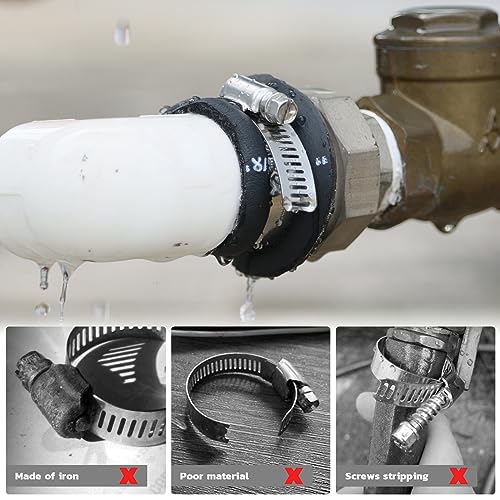 OURU 175PCS Hose Clamps Stainless Steel Assortment Adjustable 1/4"-2"(6-51mm) Worm Gear Hose Clamp, Heavy Duty Metal Small Hose Clamps for Automotive, Pipe, Radiator Plumbing, Fuel Line - size: 175PCS KIT-HOSE CLAMP(1/4''-2'')