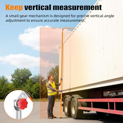 15FT Load Height Measuring Stick, Metric& Imperial, Sturdy Fiberglass Truck Height Stick with Adjustable Pole,Professional Non-Conductive Truck Height Measuring Stick for Trucks Car Haulers Trailer - size: 15FT