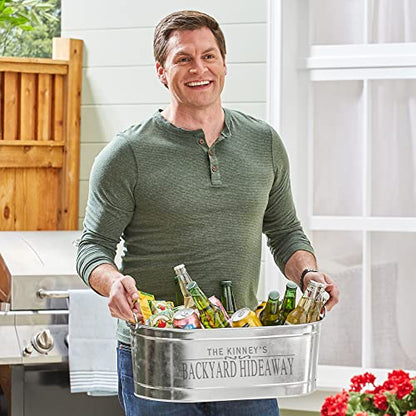 Let's Make Memories Personalized Serve Up Good Times Beverage Tub - Galvanized Drink Tub - w/Stand - color: Serve Up Good Times, size: With Stand