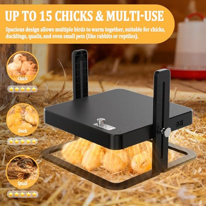 Upgraded Chick Heating Plate with Adjustable Height & Angle, Thermostatic Control Chick Warmer Pad for Enclosed Indoor Space – Ideal for Chicks - size: small-03