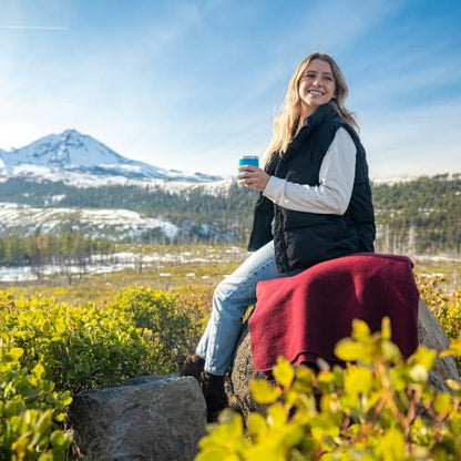 Arcturus Military Wool Blanket - Warm, Thick, Washable - Great for Outdoors, Camping, Stadium Blanket, Picnics, Travel - Car & Bushcraft Survival Kits - color: Wine