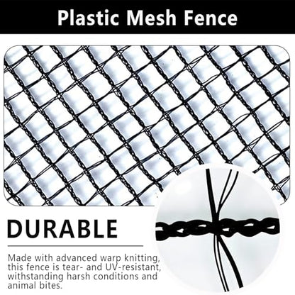 5x100ft Deer Fence Netting, Plastic Mesh Fence Heavy Duty Garden Fence Animal Barrier Garden Netting for Plants Fruit Trees Vegetables Against Deer, Birds, Rabbits, Chickens and Other Animals, Black - color: Black, size: 5x100ft