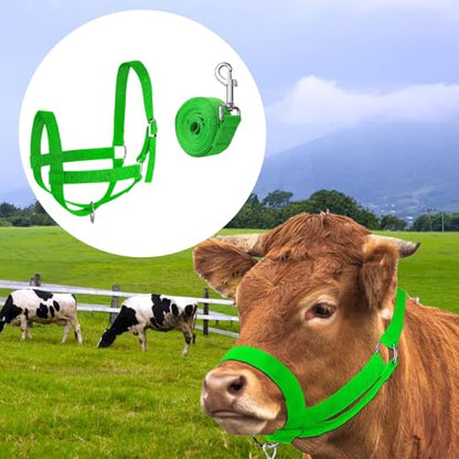 kowaku Nylon Cow Halter Harness Livestock Heavy Duty Practical Wide Adjustable Training Supplies Goat Cow Nylon Cattle Cattle Halter