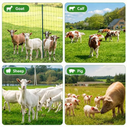 Electric Fence Netting, 49.6" H x 164'L, Electric Poultry Fence, Net Fencing Kit, Movable Livestock Nets for Yard,Backyards,Farms,Ranches, Energizer Not Included - size: 164'L x 49.6" H