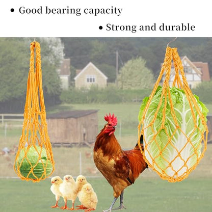 RLRICH 6 PCS Chicken Toys for Coop, Hanging Swing Mirror with Bells Chicken Vegetable Cabbage Feeder for Hens Goose Duck, Chick Beak Grinding Calcium Stone Chewing Toy Chicken Coop Accessories