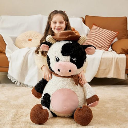 IKASA Giant Cow Stuffed Animal Plush Toy,30 Inches Large Big Jumbo Soft Toys, Huge Size Cute Fluffy Plushy Fat Oversized Plushie - style: Cow