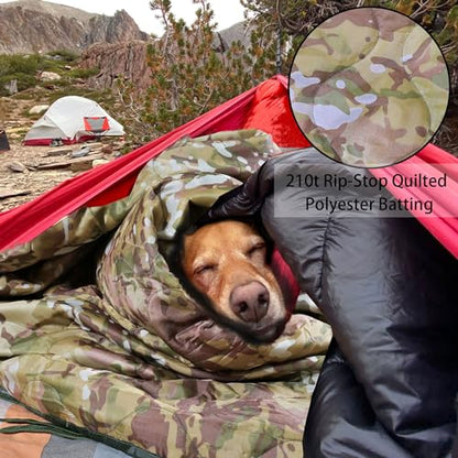 Mirzoyan Woobie Blanket, Military Poncho Liner Camo Insulated Camping Woobie Blanket for Outdoor Hiking (Yellow-cp) - color: Yellow-cp