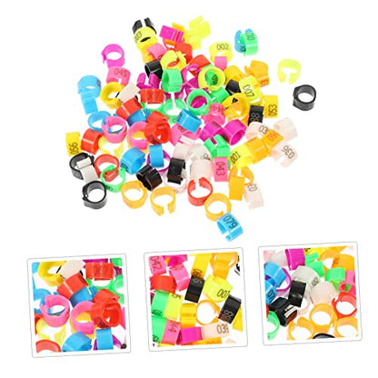 Mikikit 100pcs Pigeon Identification Leg Bands Plastic Foot Rings for Pigeons and Chickens Color-Coded Marking Rings for Easy Identification