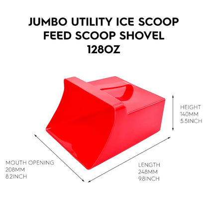 Jumbo Size Food Service Utility Ice Scoop Feed Scoop Shovel 128 Ounce (RUBY RED) for Restaurant Bar Ingredient Grain Pet Animal Dry Food - color: Ruby Red