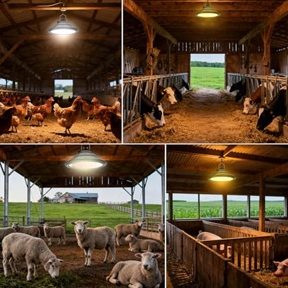 Solar Chicken Coop Light with Timer | Three-Color Dimmable LED, IP66 Waterproof Hanging Ceiling Pendant Light Suitable for Poultry Farms,Coops,Patio,Camping,Garage etc - color: 1pcs