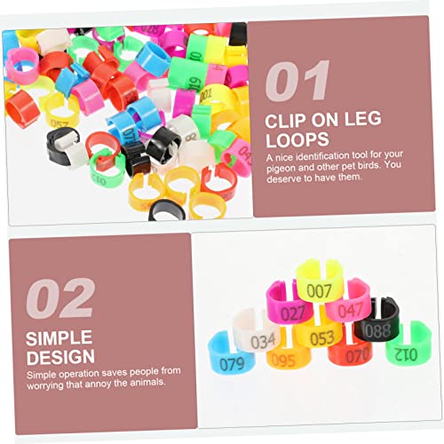 Totority Numbered Bird Leg Bands Chicken Pigeon Foot Rings Identification Ring Set Abs Plastic