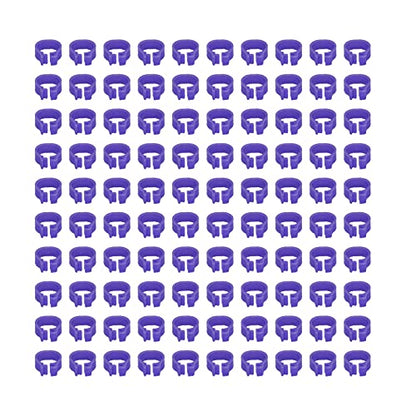 Omabeta 100PCS Reusable 8mm Pigeons Identification Leg Rings for Easy Dovecot Management and Marking, Lightweight Plastic Bands for Poultry Supplies (Purple) - color: Purple