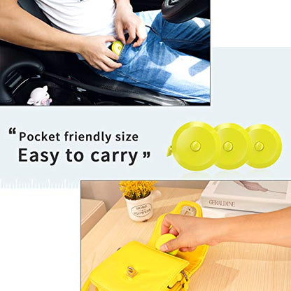 DiCUNO 60-Inch 1.5 Meter Soft and Retractable Tape Body Tailor Sewing Craft Cloth Dieting Measuring Tape (3 Pcs of Yellow with Soft Tape) - color: Yellow*3pcs