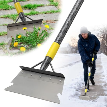 Garden Shovel, Weeding Tool, Multifunctional Garden Cleaning Shovels, 72 Inch Floor Scraper Long Handle, Heavy Duty Metal Flat Spade Shovel for Lawn Edging, Crack Weeder, Ice Chopper, Snow Shovel - size: 72"