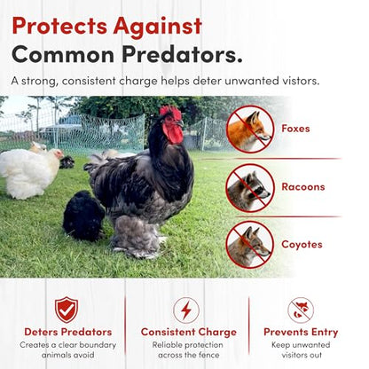 RentACoop Poultry Netting Electric Fence - 48" H x 168' L - Electric Poultry Enclosure for Chickens, Ducks, Turkeys - Suitable for 4-Week-Old Chickens/Older and Adult Poultry - Energizer Not Included - size: 168' x 48"