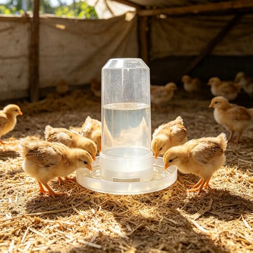 Baby Chick Feeder and Waterer Set, Poultry Starter Kit, Chick Feeder & Gravity Waterer, Compact Brooder Supplies for Chicks, Ducklings and Small Poultry (C) - color: C