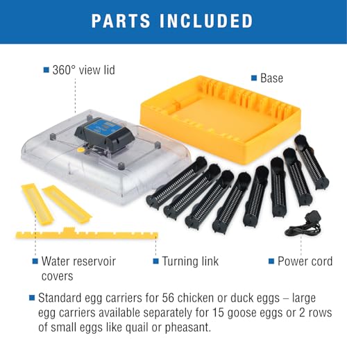 Brinsea Ovation 56 Advance Egg Incubator with Humidity Display, Automatic Egg Turning, Precision Controls, Temperature Alarms for Hatching 56 Chicken, Duck, and Other Bird Eggs - size: 56 Eggs
