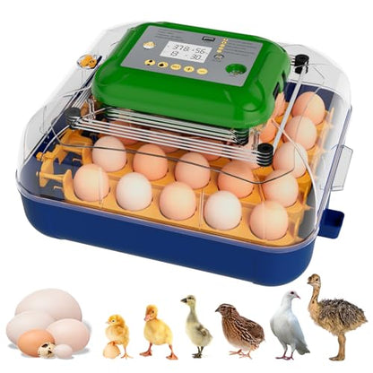 25 Egg Incubators for Hatching Eggs with Automatic Turner, Digital Temperature & Humidity Control, Built-in Egg Candler, External Water Refill, for Hatching Chicken, Duck,Goose, Home, School Use