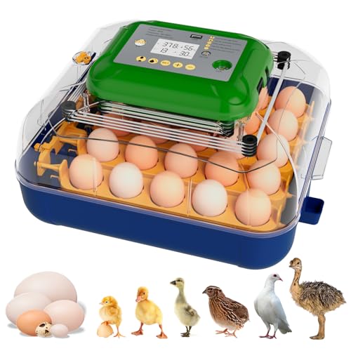 25 Egg Incubators for Hatching Eggs with Automatic Turner, Digital Temperature & Humidity Control, Built-in Egg Candler, External Water Refill, for Hatching Chicken, Duck,Goose, Home, School Use