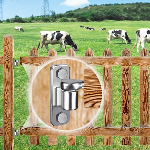 Insaga Heavy Duty 304 Stainless Steel Gate Hinges 2 Pcs, Wall Mount Hardware with 5/8" Pin, One-Piece Cast Hinge for Farm, Fence, Chain Link, Wooden & Metal Gates - color: Silver-SS-Hole-2Pcs
