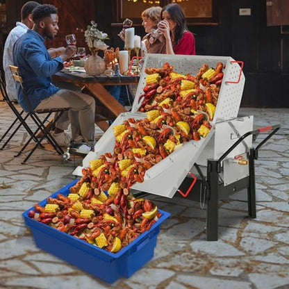 Creole Feast CFB2001 150 QT Crawfish Boiler, Outdoor Double Sack Propane Gas Crawfish Cooker with Foldable Cylinder Mounting Bracket and Stirring Paddle for Seafood & Crawfish Season, Black - size: 150 quart