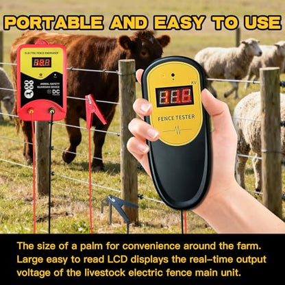 Electric Fence Tester and Fault Finder, 13KV Digital Electric Fence Voltage Tester 500V-13000V Pulse Meter, Quick Repair & Troubleshooting Tool for Farm, Ranch, Horse and Cattle Fences