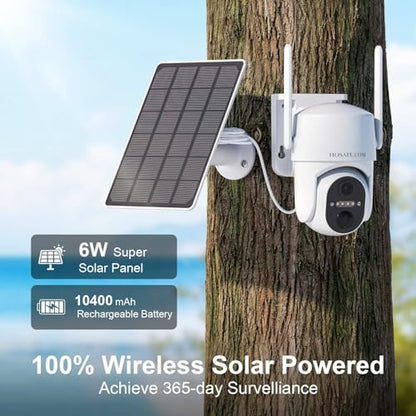 HOSAFE.COM 4G LTE Cellular Security Camera Wireless Solar Powered, Free Cloud Storage, No WiFi Security Camera Outdoor, 2K PTZ 360°, IP66 Waterproof for Farm Barn Jobsite Off-Grid