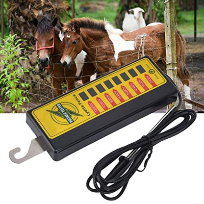 FLEXMAN Electric Fence Voltage Tester, Portable 8 Indicate Lights Fence Fault Finder, 2000V to 12000V Measuring Range Voltage Meter for Farms, Home Gardens