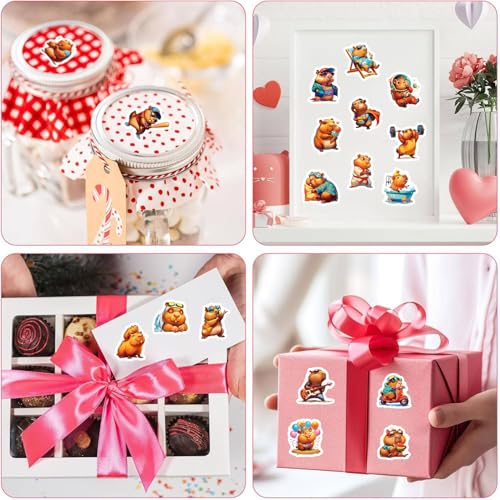 Cute Capybara Stickers Bulk Pack, 1000pcs, Waterproof Vinyl, Cartoon Animal Decals for Kids, Girls, Boys, Teens, for Water Bottle, Laptop, Skateboard - color: Capybara Stickers