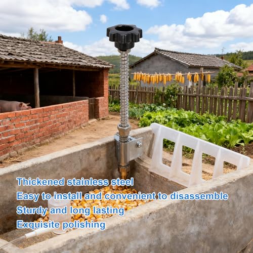 Luocute Piglet Feeding Trough Fixing Rod, Stainless Steel Feeder Bowl Support Holder with Easy Installation, for Breeding Equipment