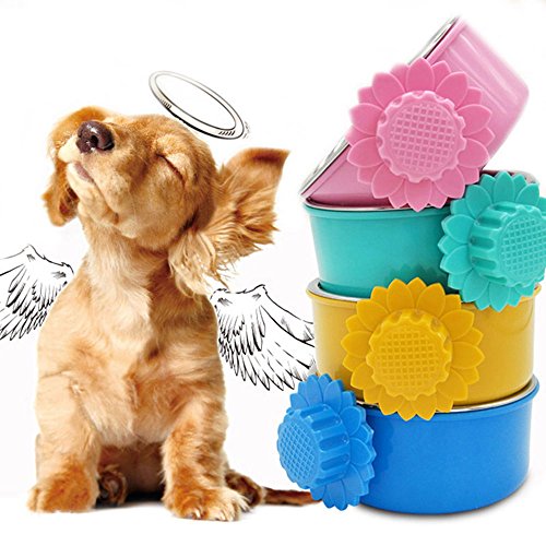 DEVILMAYCARE Pet Feeder Dog Bowl Stainless Steel Food Hanging Bowl Crates Cages Dog Parrot Bird Pet Drink Water Bowl Dish Accessory (S: 4.5''x2'', Blue) - color: Blue, size: S:4.5''x2''
