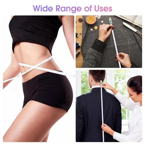 Retractable Mini Tape Measure, Auto-Retract, Premium Leather Tape Measure, Dual-Sided Ruler, Ideal for Fabric Cutting, Body Measurements, and Handicrafts (Rainbow Check) - color: Rainbow Check
