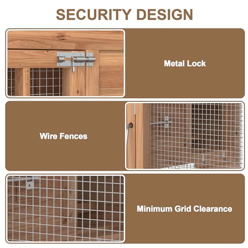 80" Chicken Coop with Expandable Run, Outdoor Chicken House for 4 Chickens, Wooden Hen House with Run, Nesting Box, Pull Out Tray, Chicken Cage - size: 78.0"L x 27.0"W x 45.0"H