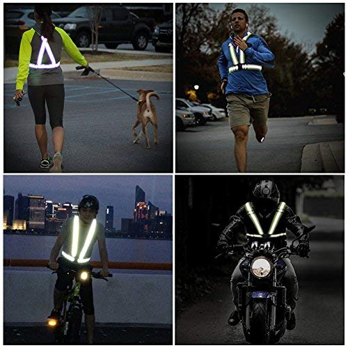 Reflective Vest Running Gear, 2Pack High Visible Safety VES for Cycling Jogging Running Walking, Adjustable for Men Women - color: Green