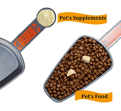 Comtim 4-in-1 Dog Food Scoop Set - 1 Cup, 1/2 Cup, 1/3 Cup, 1/4 Cup Pet Food Measuring Cup for Dog Cat
