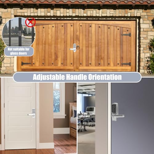 Mechanical Door Lock, Mechanical Push Button Lever Lock, Keyless Entry Commercial & Residential, Water-Proof Zinc Alloy, Easy to Install, for Garden, Yard, Garage