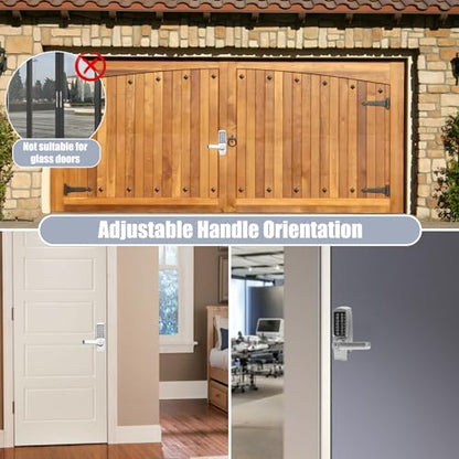 Mechanical Door Lock, Mechanical Push Button Lever Lock, Keyless Entry Commercial & Residential, Water-Proof Zinc Alloy, Easy to Install, for Garden, Yard, Garage