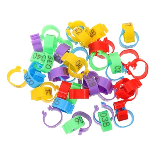 UKCOCO 50pcs Chicken Identification Leg Bands Colorful Marking Rings for Poultry Adjustable Size Sturdy Material Suitable for Chickens and Other Fowl
