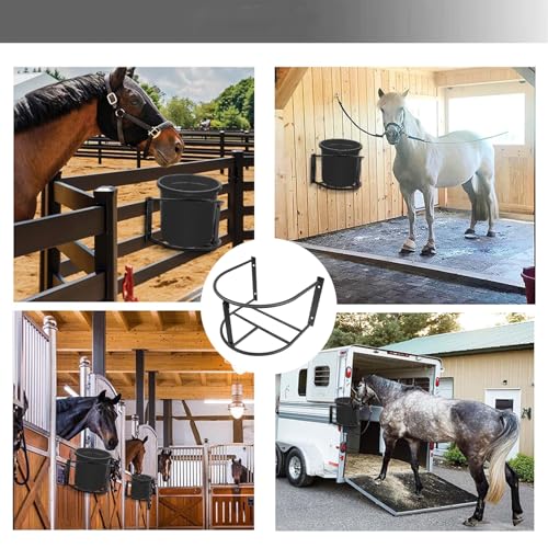 1Pcs Bucket Holder,Heavy Duty Wall Mounted Livestock Water Bucket Detachable Steel Bucket Hanger, Securely Hangs 5 Gallon Horse Water and Feed Buckets - style: Bucket Holder-1PCS