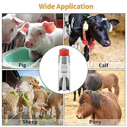 5Pcs Stainless Steel Automatic Nipple Drinker Feeder,Waterer RedDuckbilled for Sows Piglets