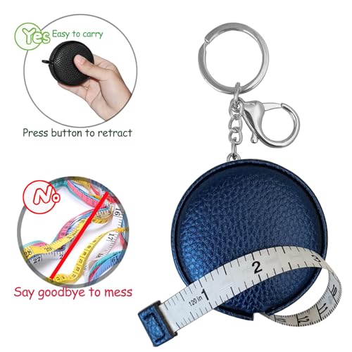 Tape Measure for Body Measuring Tape Double Scale Body Sewing Flexible Ruler for Medical Body Measurement Tailor Craft Ruler, Retractable Key Chain Mini Tape Measure 120 Inches/300cm (Royal Blue) - color: Royal blue