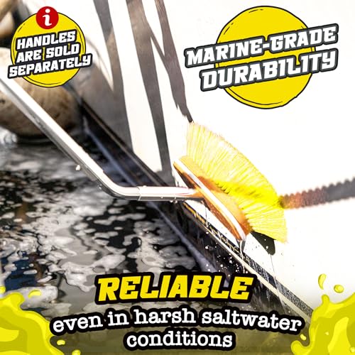 Salty Captain Soft Bristle Boat Deck Brush – Gentle Cleaning for Fiberglass, Glass & Polished Surfaces – Durable Marine-Grade Design - style: Brush Soft (Pole not included)