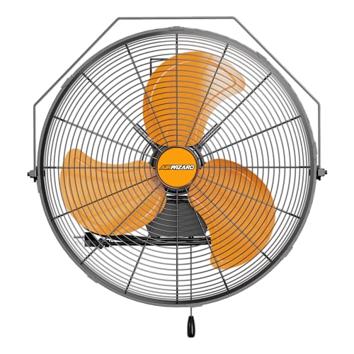 18 inch Industrial Wall-Mount Fan, 4250 CFM High Velocity Metal Commercial Fan, 3 Speed, Adjustable Tilt, for Garage, Greenhouse, Covered Patio, Workshop, Gym Room, Basement - style: 18 Inch - 4250 CFM